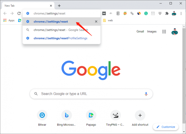 How To Reset The Google Chrome To Default Setting Bitwarsoft   Chromesettings Reset 768x551 